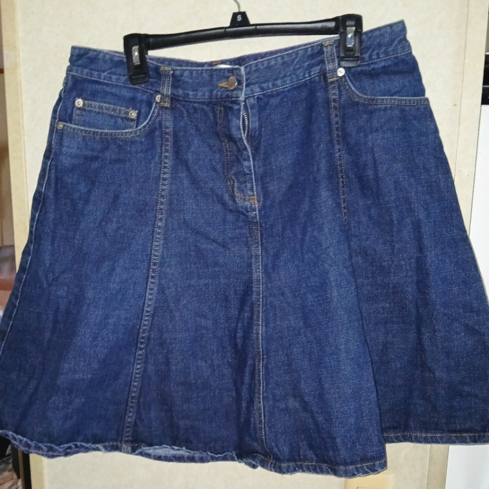 Isaac Mizrahi Dark Blue A-Line Denim Skirt